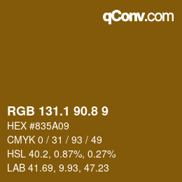 Farbcode: RGB 131.1 90.8 9 | qconv.com