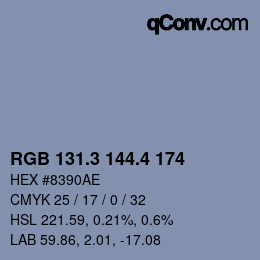 カラーコード: RGB 131.3 144.4 174 | qconv.com