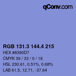 カラーコード: RGB 131.3 144.4 215 | qconv.com