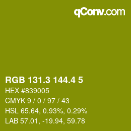 カラーコード: RGB 131.3 144.4 5 | qconv.com