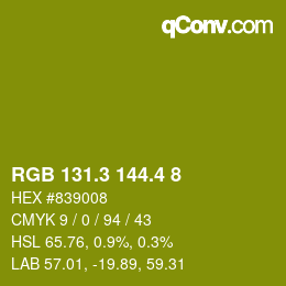 カラーコード: RGB 131.3 144.4 8 | qconv.com