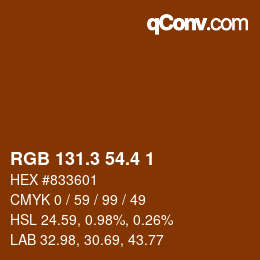 カラーコード: RGB 131.3 54.4 1 | qconv.com