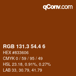 カラーコード: RGB 131.3 54.4 6 | qconv.com