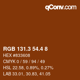 カラーコード: RGB 131.3 54.4 8 | qconv.com