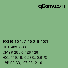 カラーコード: RGB 131.7 182.6 131 | qconv.com