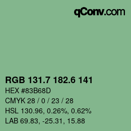 カラーコード: RGB 131.7 182.6 141 | qconv.com