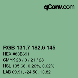 カラーコード: RGB 131.7 182.6 145 | qconv.com