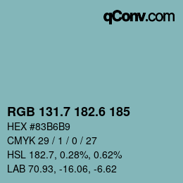 カラーコード: RGB 131.7 182.6 185 | qconv.com