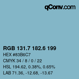 カラーコード: RGB 131.7 182.6 199 | qconv.com