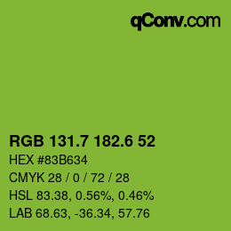 カラーコード: RGB 131.7 182.6 52 | qconv.com