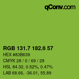 カラーコード: RGB 131.7 182.6 57 | qconv.com