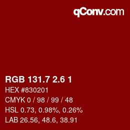 カラーコード: RGB 131.7 2.6 1 | qconv.com