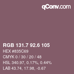 カラーコード: RGB 131.7 92.6 105 | qconv.com