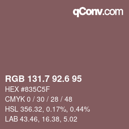 カラーコード: RGB 131.7 92.6 95 | qconv.com