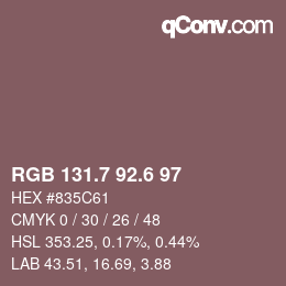 カラーコード: RGB 131.7 92.6 97 | qconv.com