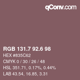 カラーコード: RGB 131.7 92.6 98 | qconv.com