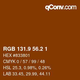 カラーコード: RGB 131.9 56.2 1 | qconv.com