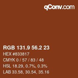 Color code: RGB 131.9 56.2 23 | qconv.com