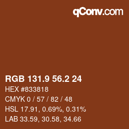 カラーコード: RGB 131.9 56.2 24 | qconv.com
