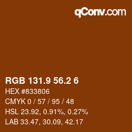 Color code: RGB 131.9 56.2 6 | qconv.com