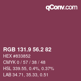 Color code: RGB 131.9 56.2 82 | qconv.com