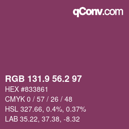 Color code: RGB 131.9 56.2 97 | qconv.com