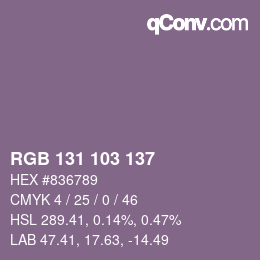 Code couleur: RGB 131 103 137 | qconv.com