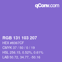 Color code: RGB 131 103 207 | qconv.com