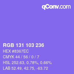 Color code: RGB 131 103 236 | qconv.com