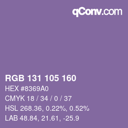 カラーコード: RGB 131 105 160 | qconv.com