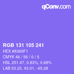 Color code: RGB 131 105 241 | qconv.com