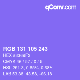 Color code: RGB 131 105 243 | qconv.com