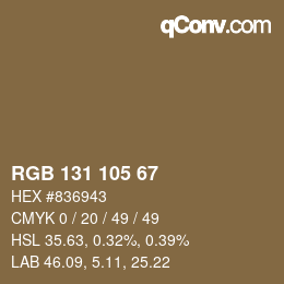 カラーコード: RGB 131 105 67 | qconv.com