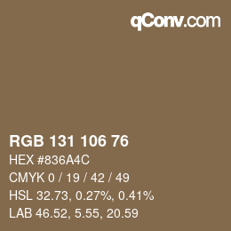 Farbcode: RGB 131 106 76 | qconv.com