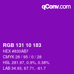 カラーコード: RGB 131 10 183 | qconv.com