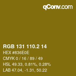 カラーコード: RGB 131 110.2 14 | qconv.com