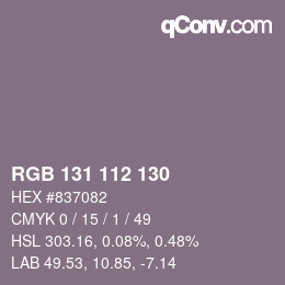 カラーコード: RGB 131 112 130 | qconv.com