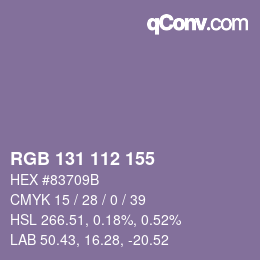 Farbcode: RGB 131 112 155 | qconv.com