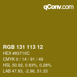 Color code: RGB 131 113 12 | qconv.com