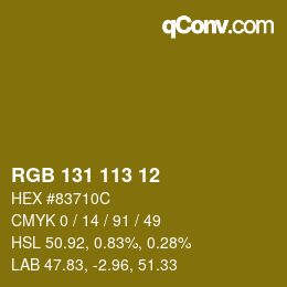 Color code: RGB 131 113 12 | qconv.com