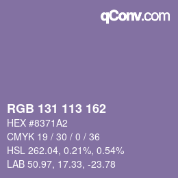 Color code: RGB 131 113 162 | qconv.com