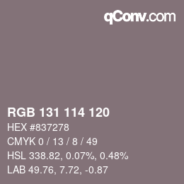 Código de color: RGB 131 114 120 | qconv.com
