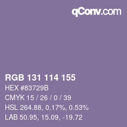 Code couleur: RGB 131 114 155 | qconv.com