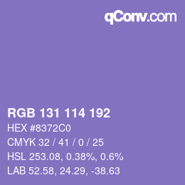 Código de color: RGB 131 114 192 | qconv.com