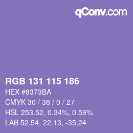 Code couleur: RGB 131 115 186 | qconv.com