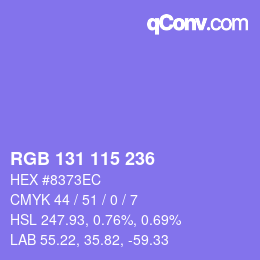 Color code: RGB 131 115 236 | qconv.com