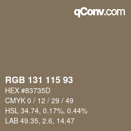 Code couleur: RGB 131 115 93 | qconv.com
