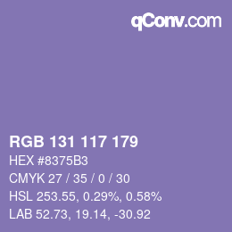 Farbcode: RGB 131 117 179 | qconv.com
