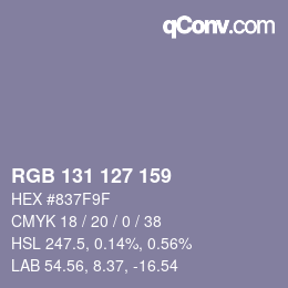 Farbcode: RGB 131 127 159 | qconv.com