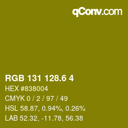 カラーコード: RGB 131 128.6 4 | qconv.com